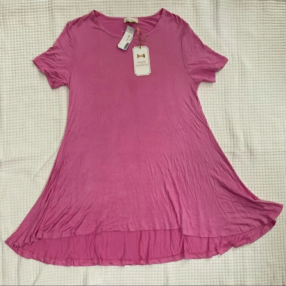 Simply Southern small pink rayon spandex dress